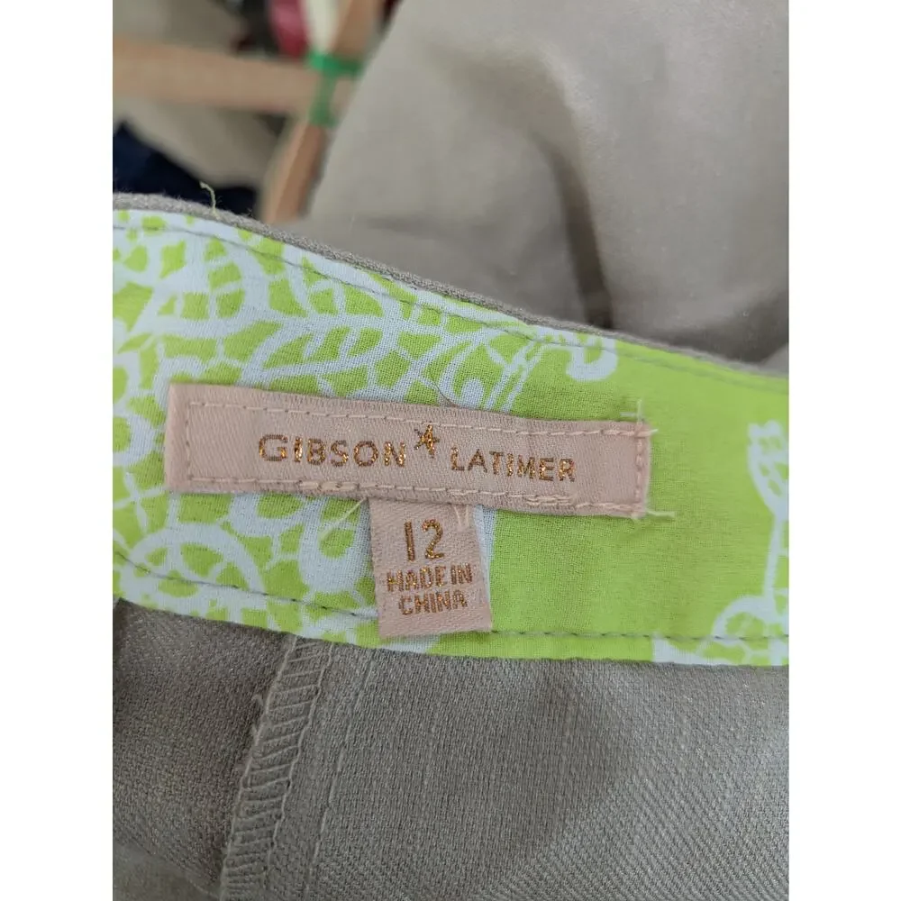 Gibson Latimer Shorts Women's Size 12 Khaki Brown‎ Casual Solid Shorts